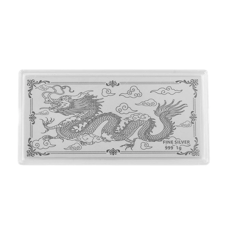 999er Silber-Barren mit Rosenmotiv, 1 Gramm, 5,5x11cm