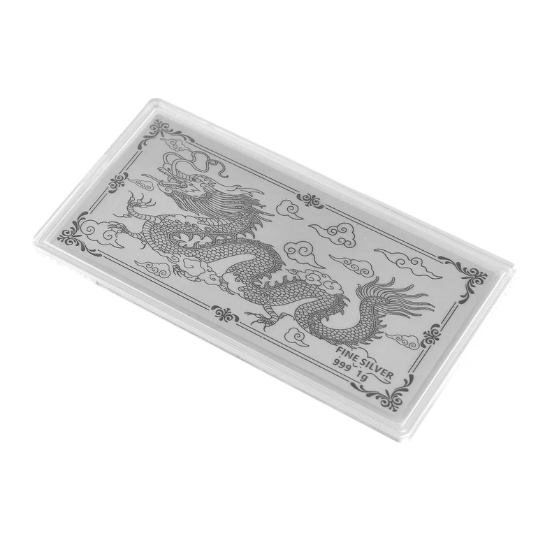 999er Silber-Barren mit Rosenmotiv, 1 Gramm, 5,5x11cm