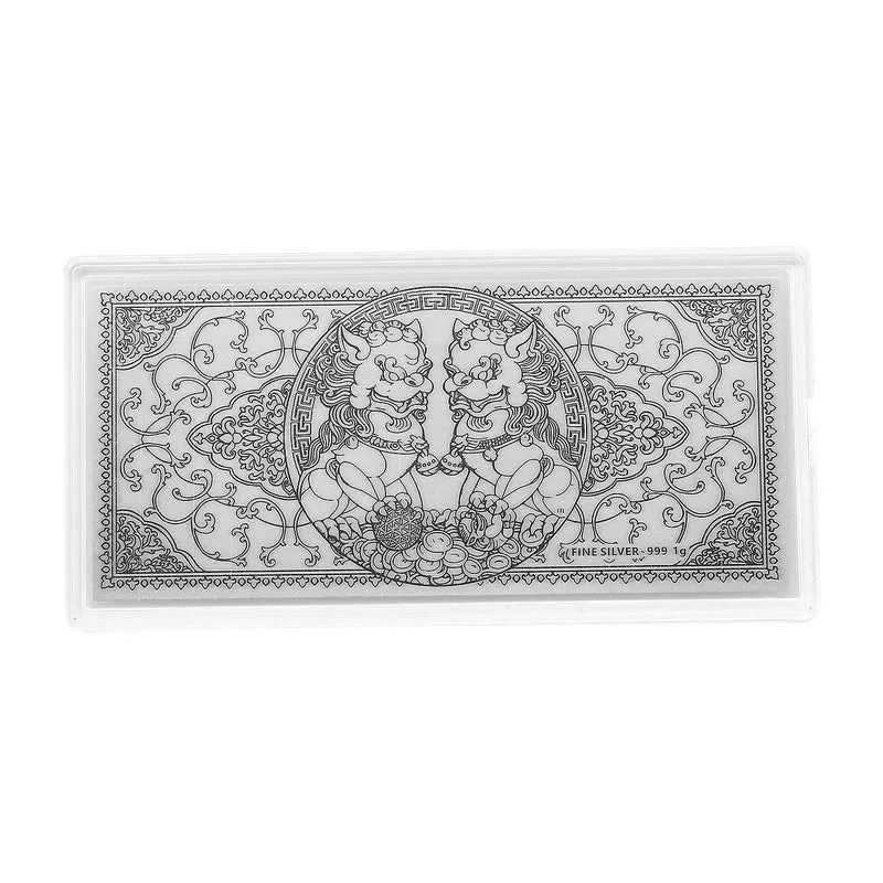 999er Silber-Barren mit Rosenmotiv, 1 Gramm, 5,5x11cm