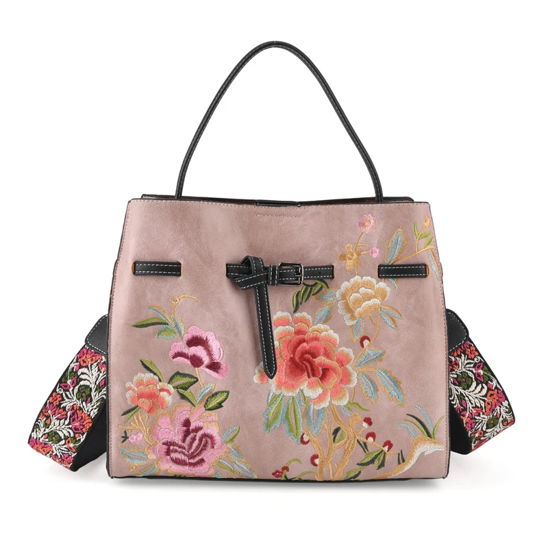 Florale Kunstprint Crossbody-Tasche mit Komfort-Schulterriemen, 30 x 13 x 23 cm, Orange