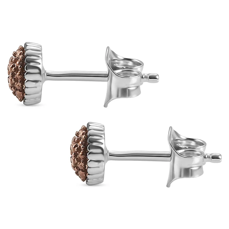 EVER TRUE Natürlicher Champagner Diamant Ohrringe Nickelfreies Messing