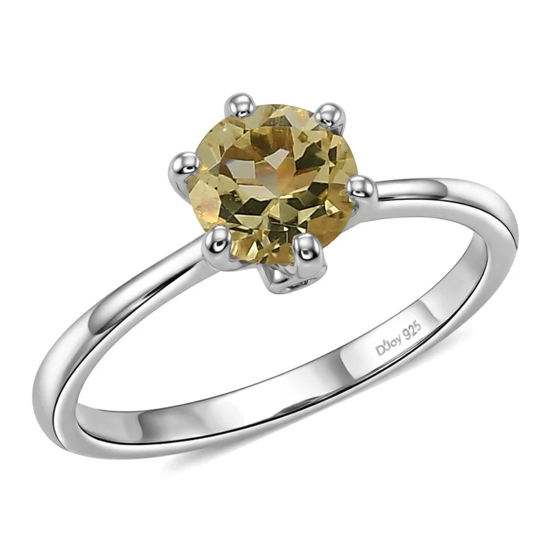 2er Set - D'Joy AAA Ouro Verde-Quarz Ring und Ohrringe, 925 Silber Platiniert (Größe 17.00) ca. 2,37 ct.