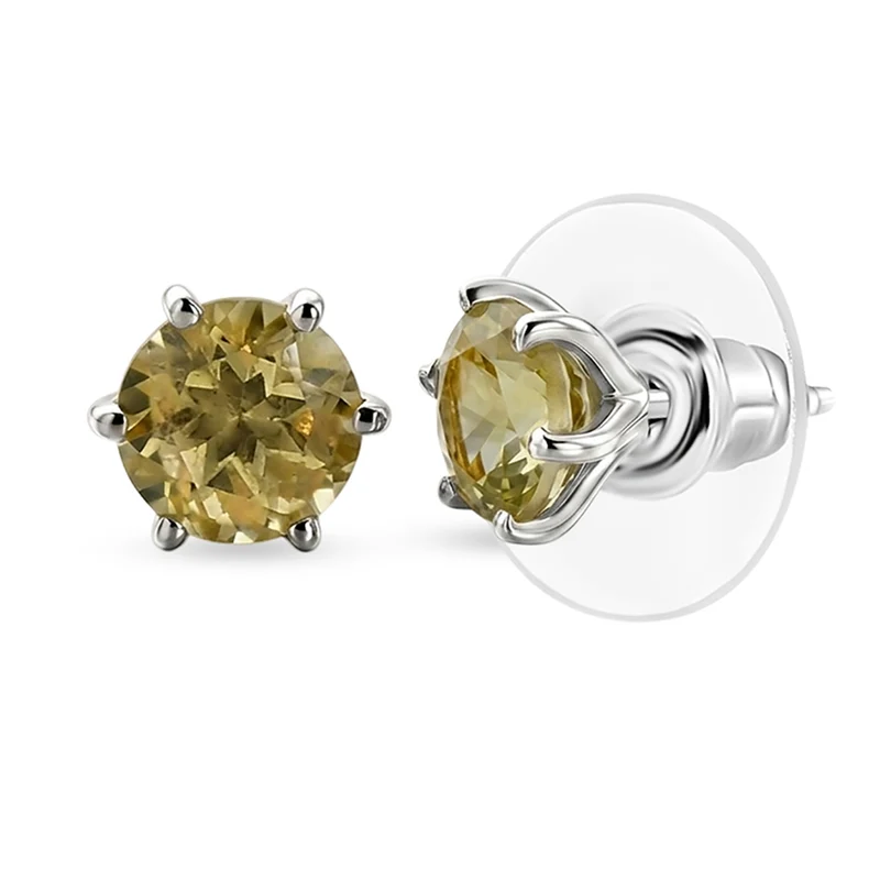 2er Set - D'Joy AAA Ouro Verde-Quarz Ring und Ohrringe, 925 Silber Platiniert (Größe 18.00) ca. 2,37 ct.