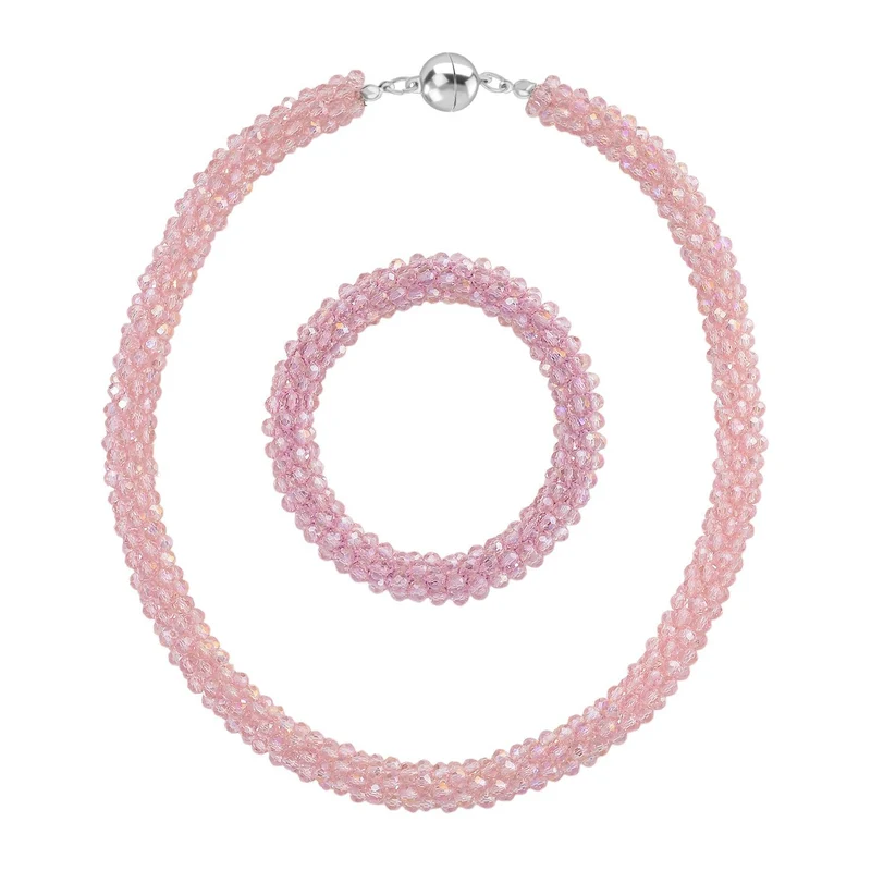 Rosa Kristall Schmuckset