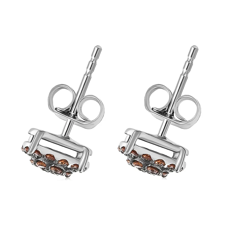 LUXURIANT 0,50 ct. SI rote Labor Diamant Ohrringe, 925 Silber rhodiniert