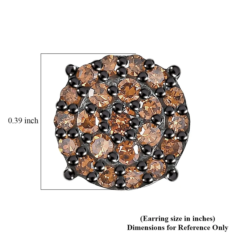 LUXURIANT 0,50 ct. SI rote Labor Diamant Ohrringe, 925 Silber rhodiniert