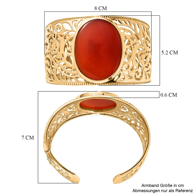 Grüner Onyx Armreif ca. 19 cm, vergoldet, ca. 65.07 ct