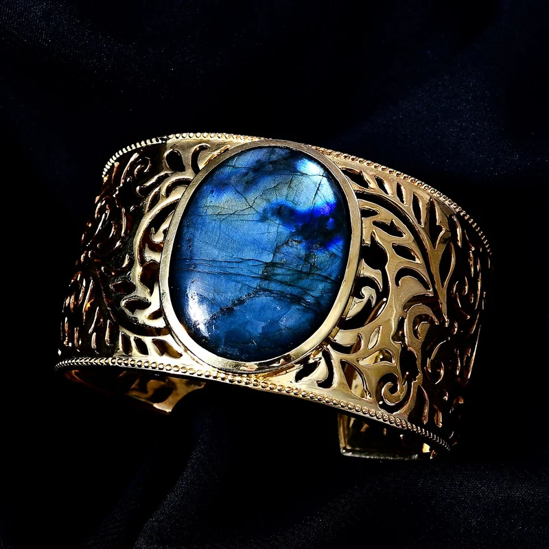 Grüner Onyx Armreif ca. 19 cm, vergoldet, ca. 65.07 ct