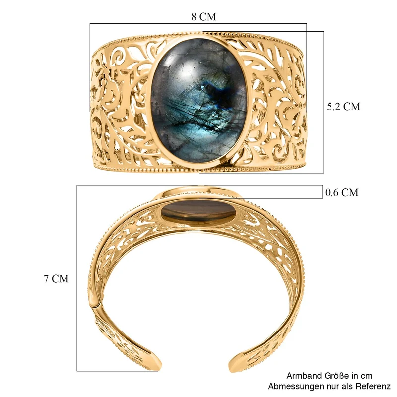 Grüner Onyx Armreif ca. 19 cm, vergoldet, ca. 65.07 ct