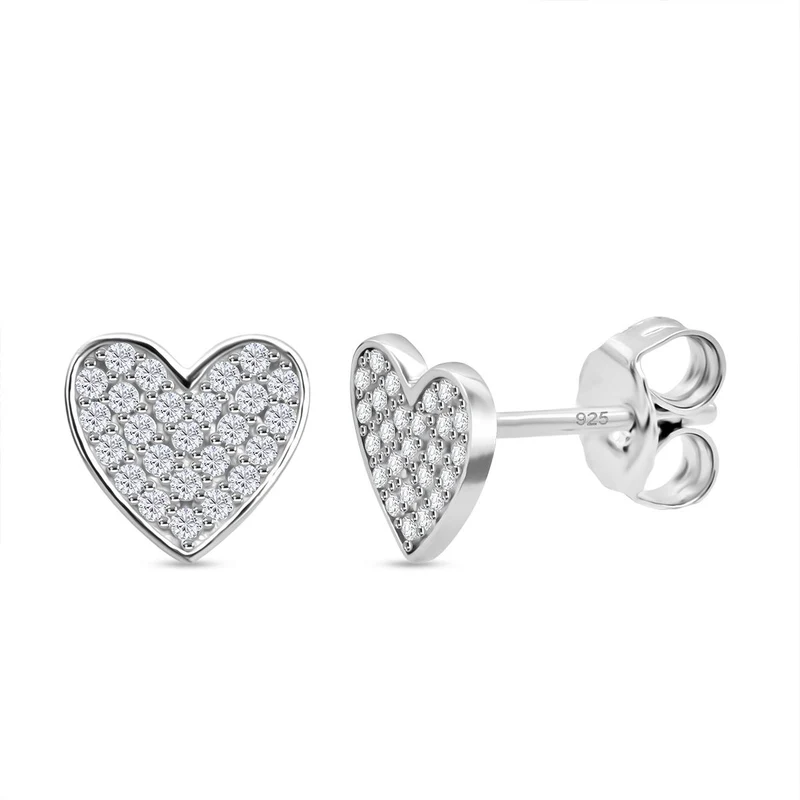LUSTRO STELLA - Weißer Zirkonia Ohrringe 925 Silber rhodiniert