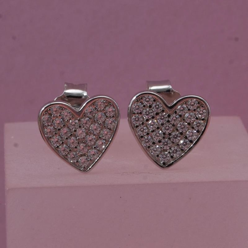LUSTRO STELLA - Weißer Zirkonia Ohrringe 925 Silber rhodiniert