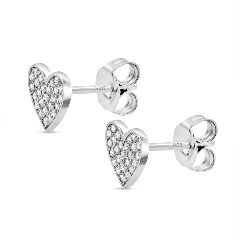 LUSTRO STELLA - Weißer Zirkonia Ohrringe 925 Silber rhodiniert