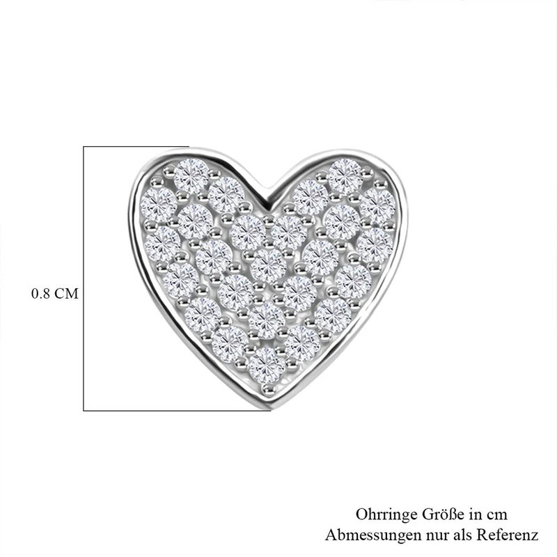 LUSTRO STELLA - Weißer Zirkonia Ohrringe 925 Silber rhodiniert