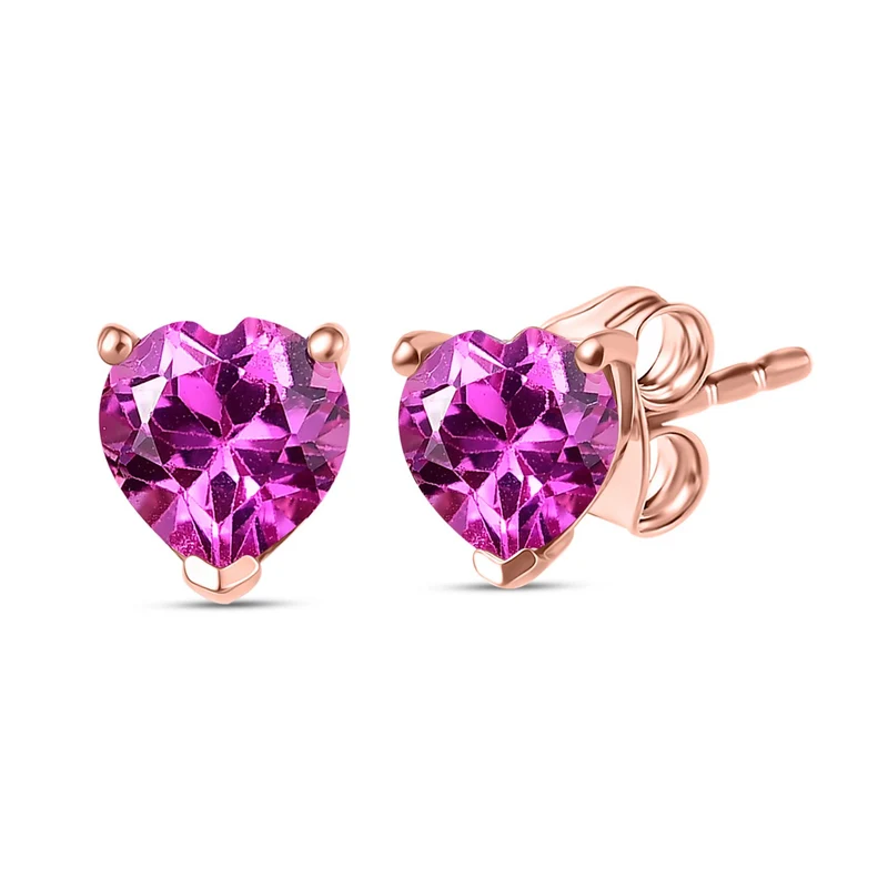 AAA Lab Grown Rosa Saphir Ohrringe 925 Silber 750 rosévergoldet ca. 1.92 ct