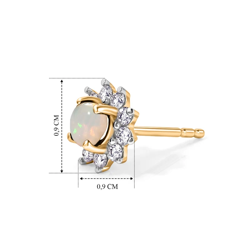 Tansanit und weiße Zirkon Ohrstecker, 925 Silber platiniert ca. 1.09 ct