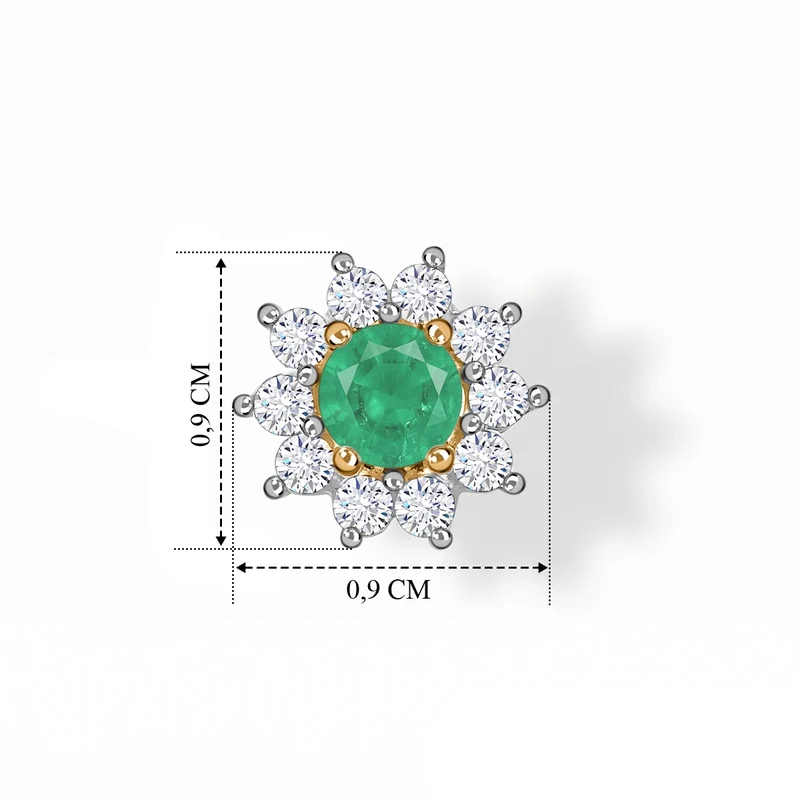 Tansanit und weiße Zirkon Ohrstecker, 925 Silber platiniert ca. 1.09 ct