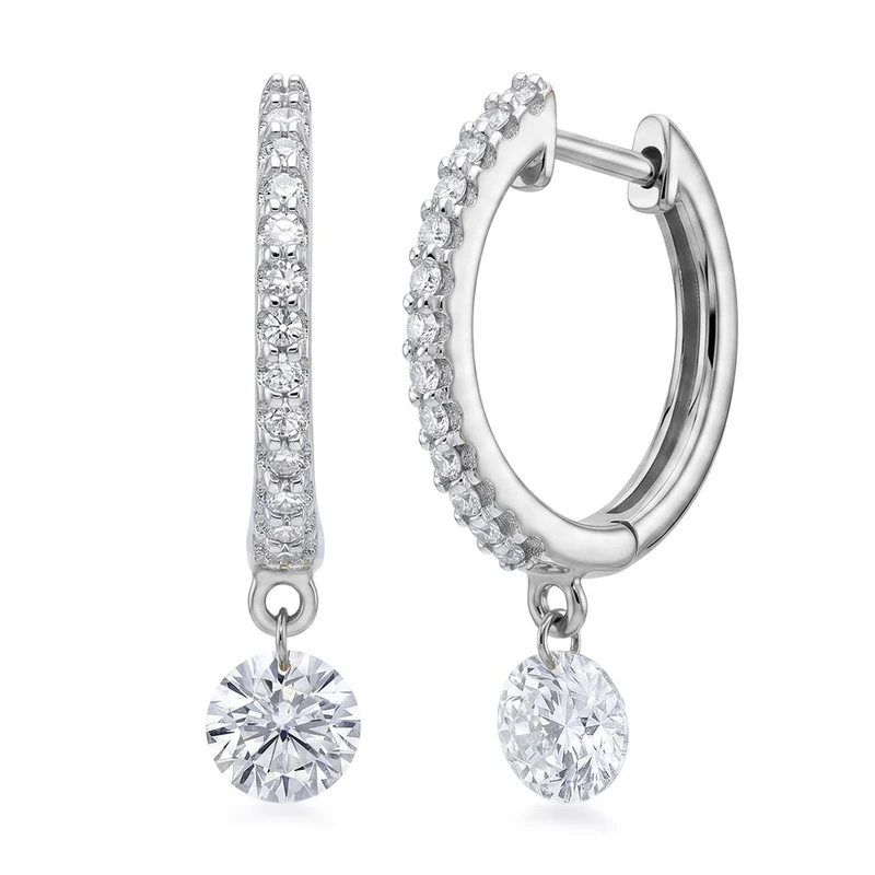 LUXURIANT 1 ct. VS-GH Labor Diamant Ohrringe, 925 Silber 750 Gelbgold Vermeil