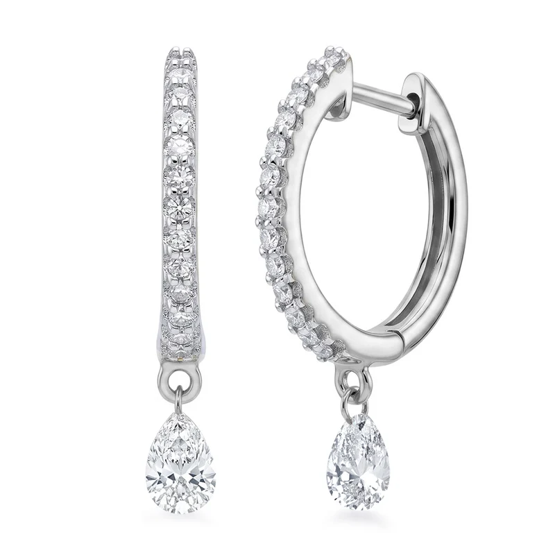 LUXURIANT 1 ct. VS-GH Labor Diamant Ohrringe, 925 Silber 750 Gelbgold Vermeil