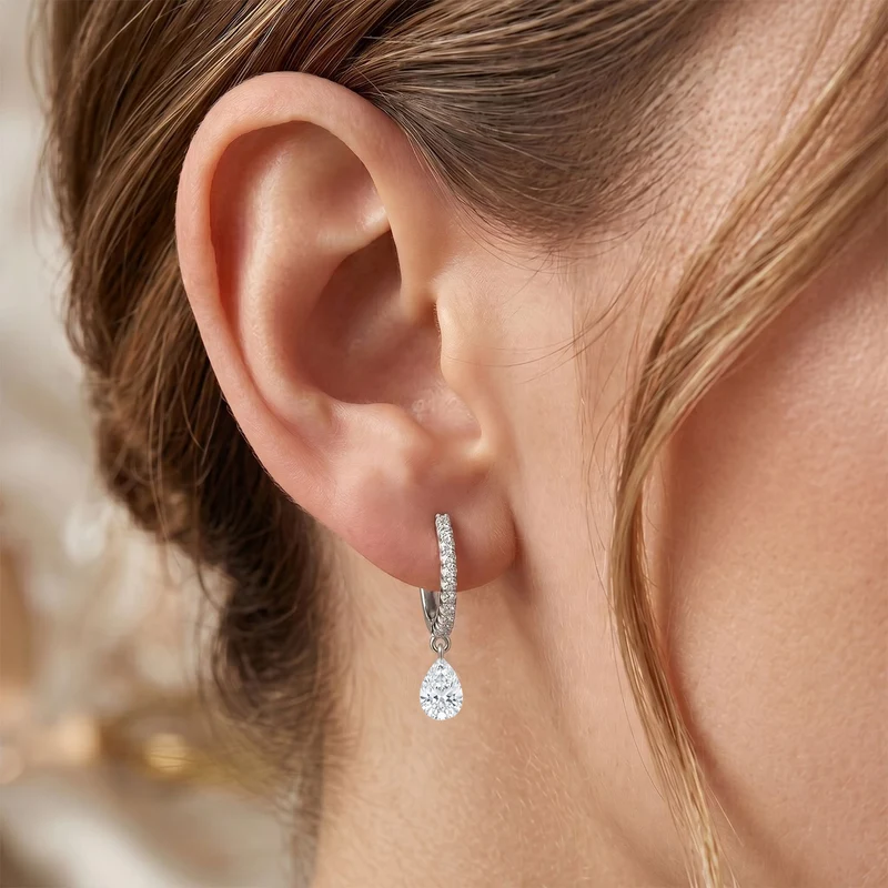 LUXURIANT 1 ct. VS-GH Labor Diamant Ohrringe, 925 Silber 750 Gelbgold Vermeil