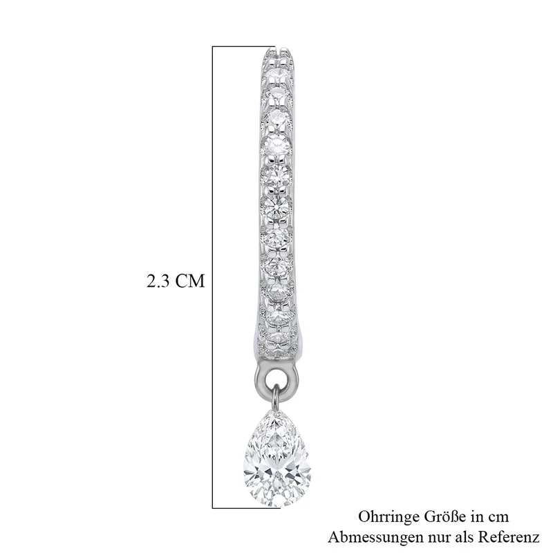 LUXURIANT 1 ct. VS-GH Labor Diamant Ohrringe, 925 Silber 750 Gelbgold Vermeil
