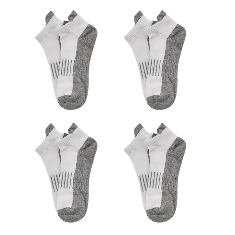 4er-Set Kupferfaser-Kompressions-Socken, Antibakteriell und Anti-Geruch, 36-40, S/M, Weiß-grau