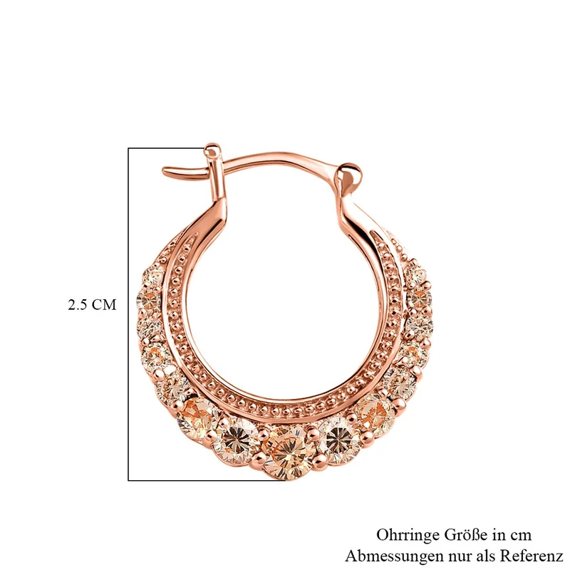 Mehrfarbig, Gelbe Zirkonia Ohrringe, Messing platiniert ca. 4.08 ct
