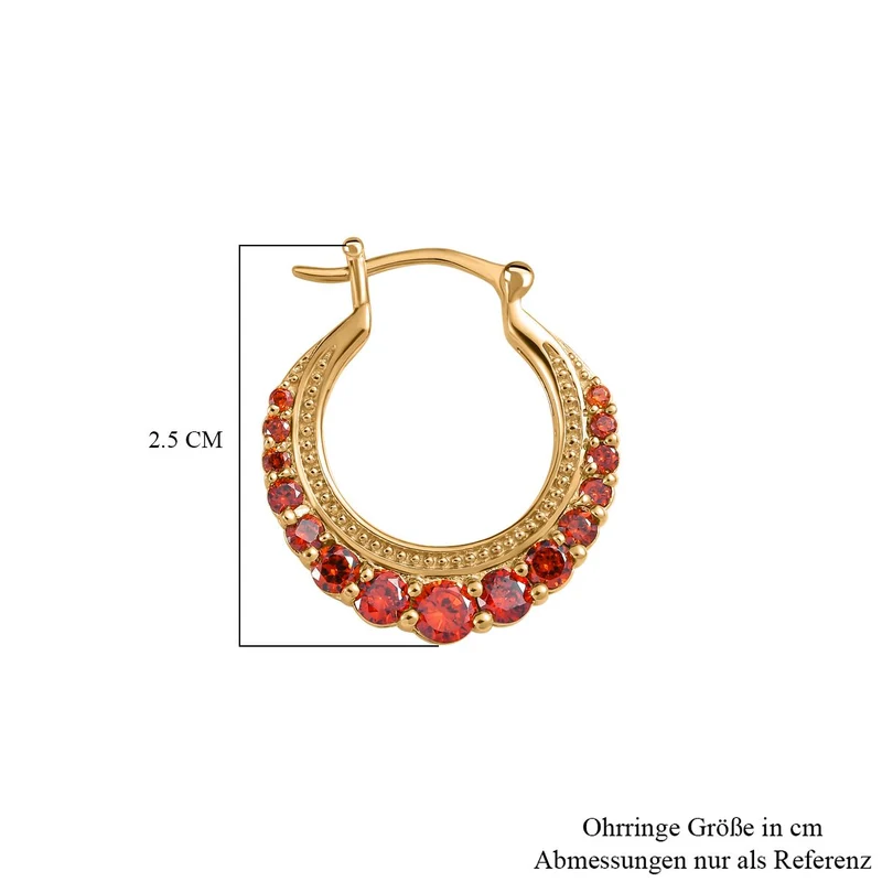Mehrfarbig, Gelbe Zirkonia Ohrringe, Messing platiniert ca. 4.08 ct