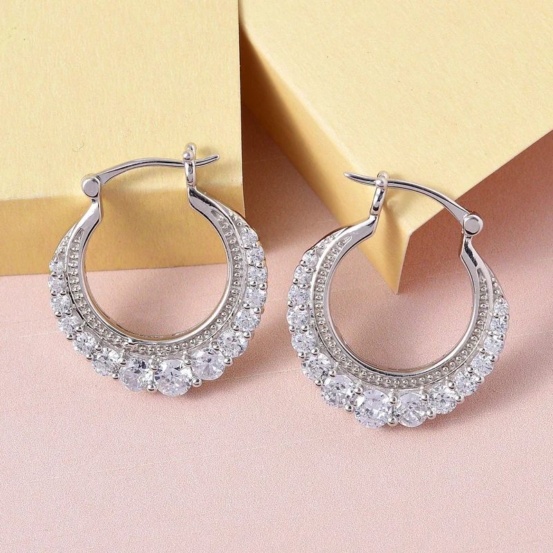 Mehrfarbig, Gelbe Zirkonia Ohrringe, Messing platiniert ca. 4.08 ct