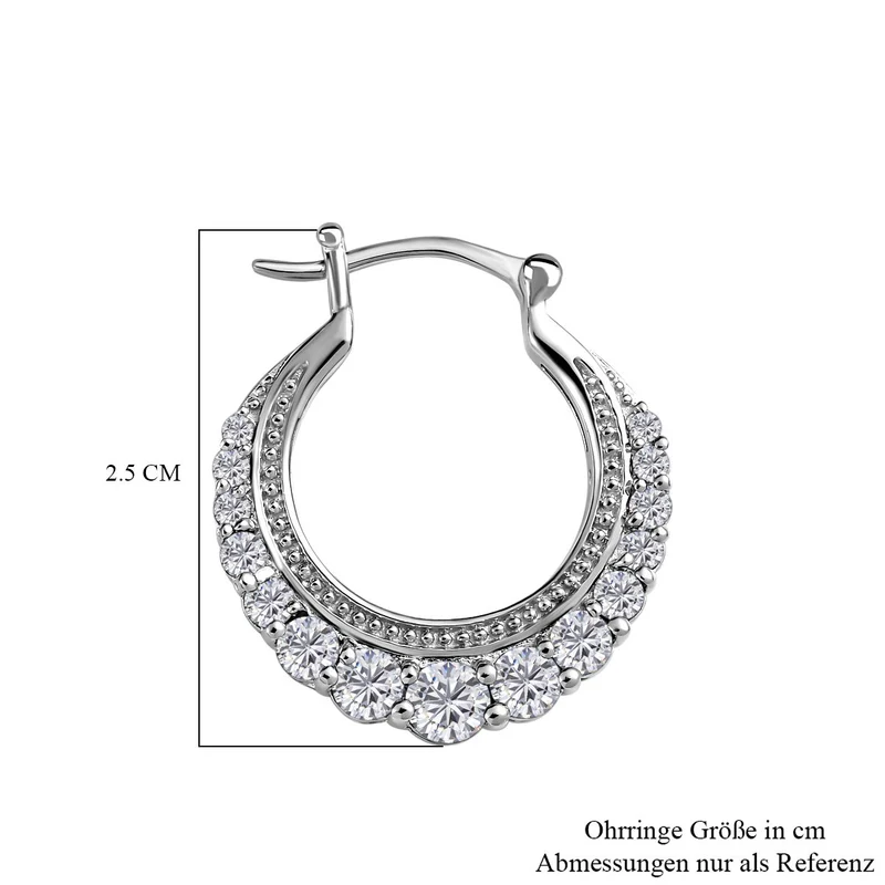 Mehrfarbig, Gelbe Zirkonia Ohrringe, Messing platiniert ca. 4.08 ct