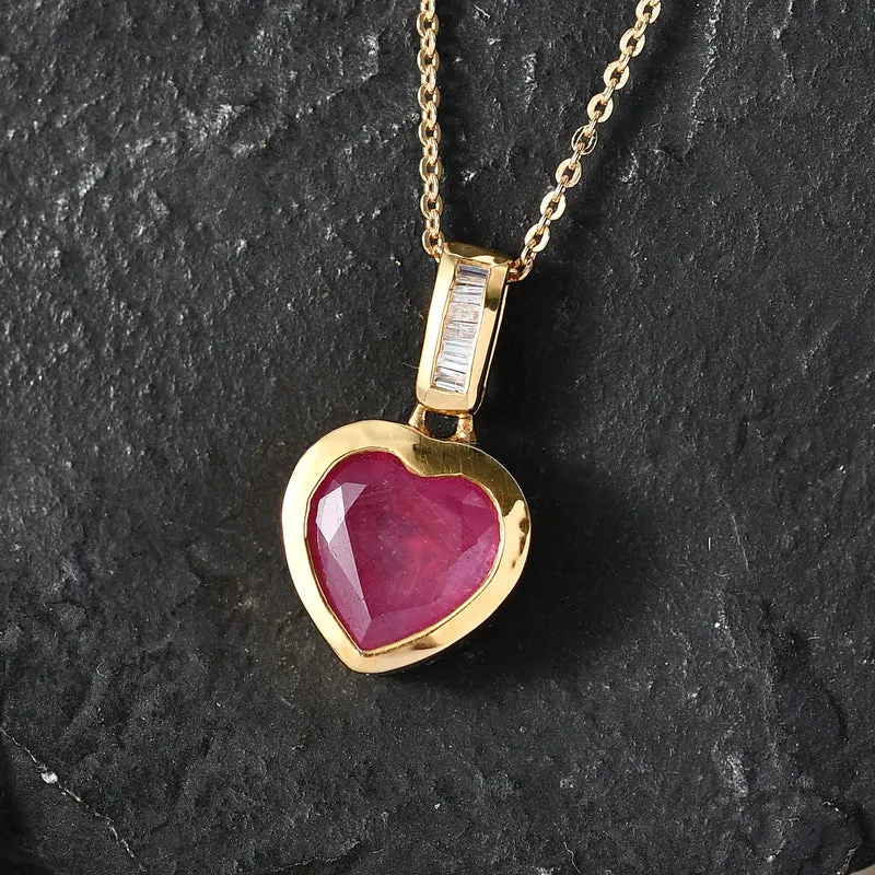 D'Joy Ilakaka Rosa Saphir (Fissure gefüllt), Weißer Diamant Schmuckset ca. 50 cm 925 Silber 750 Gelbgold vermeil ca. 3.63 ct