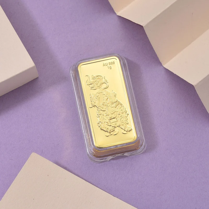 999er Gold-Barren mit Pixiu-Motiv, 1 Gramm, 4x2cm