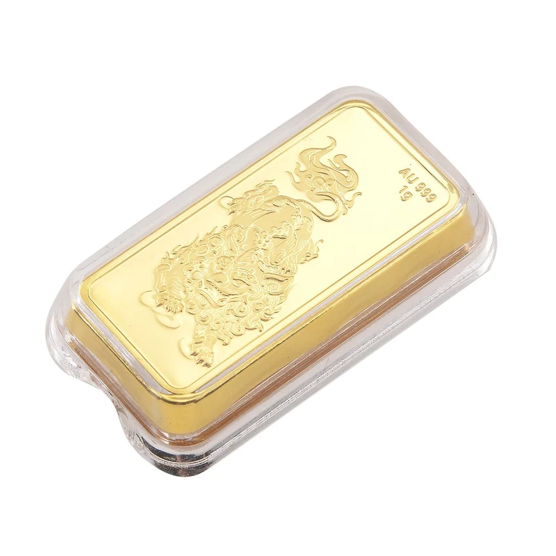 999er Gold-Barren mit Pixiu-Motiv, 1 Gramm, 4x2cm