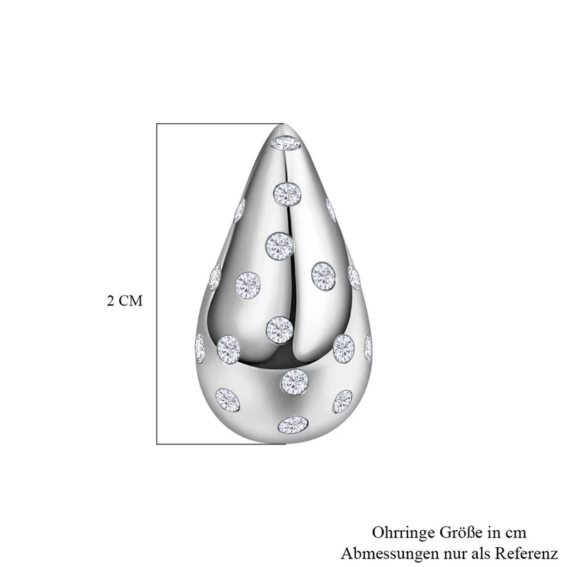 Moissanit Ohrringe 925 Silber rhodiniert ca. 0.96 ct
