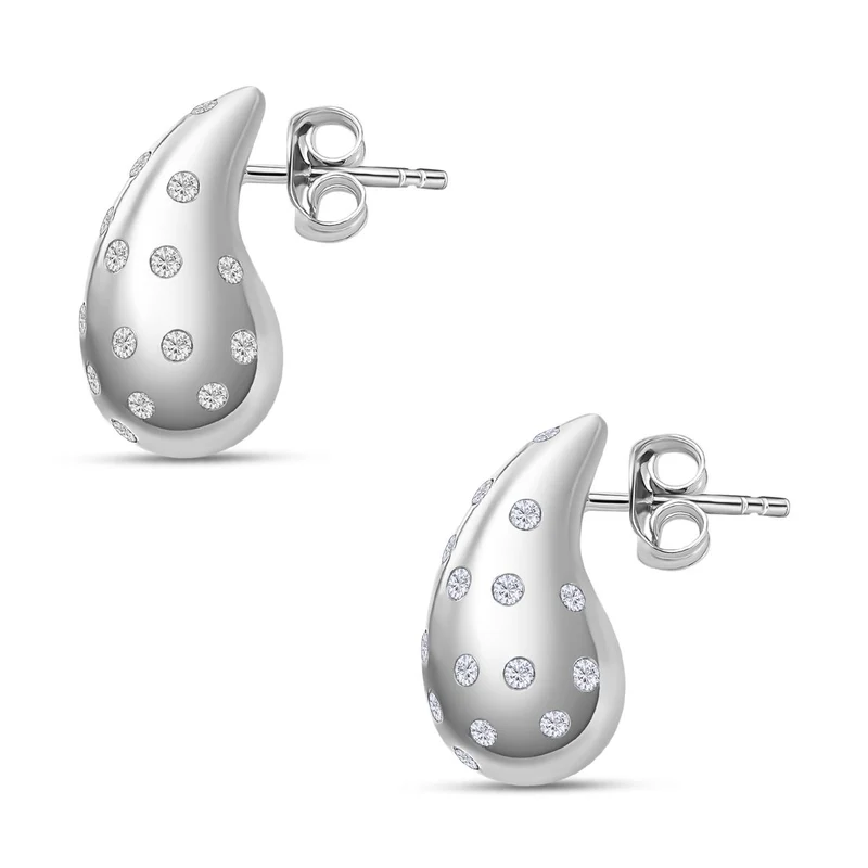Moissanit Ohrringe 925 Silber rhodiniert ca. 0.96 ct