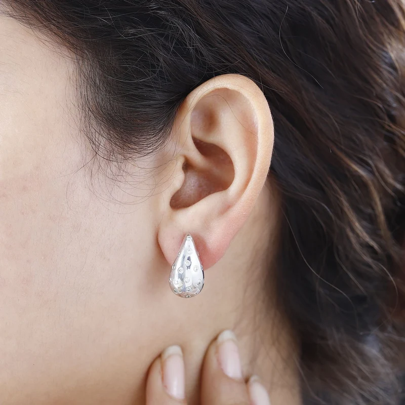 Moissanit Ohrringe 925 Silber rhodiniert ca. 0.96 ct