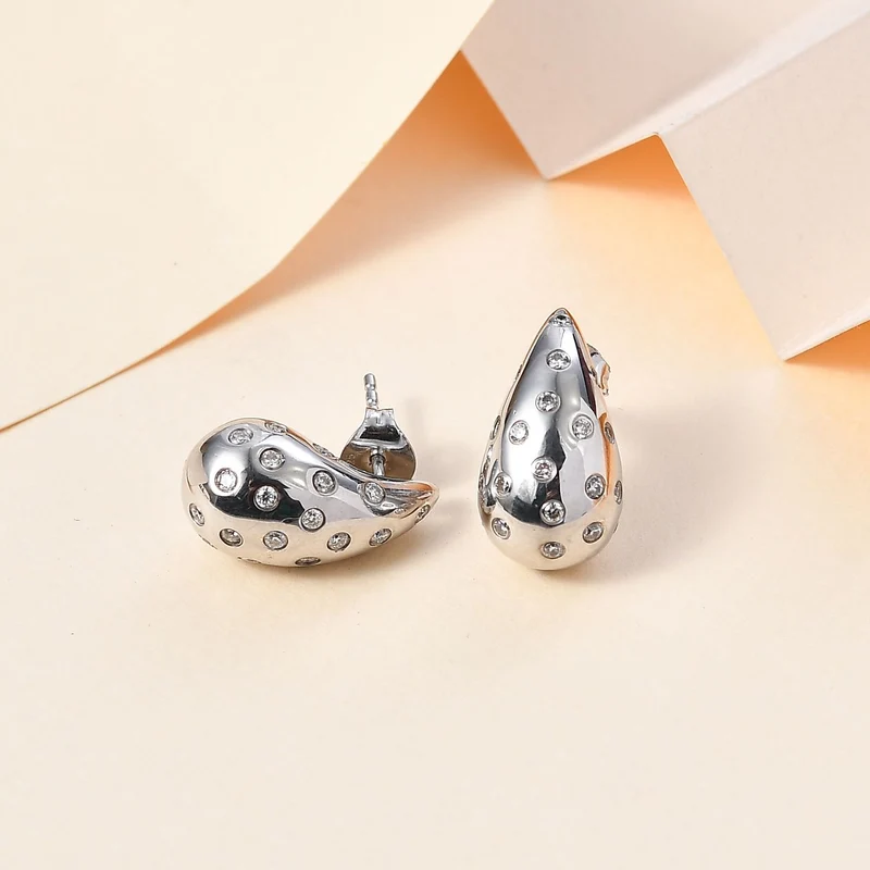 Moissanit Ohrringe 925 Silber rhodiniert ca. 0.96 ct