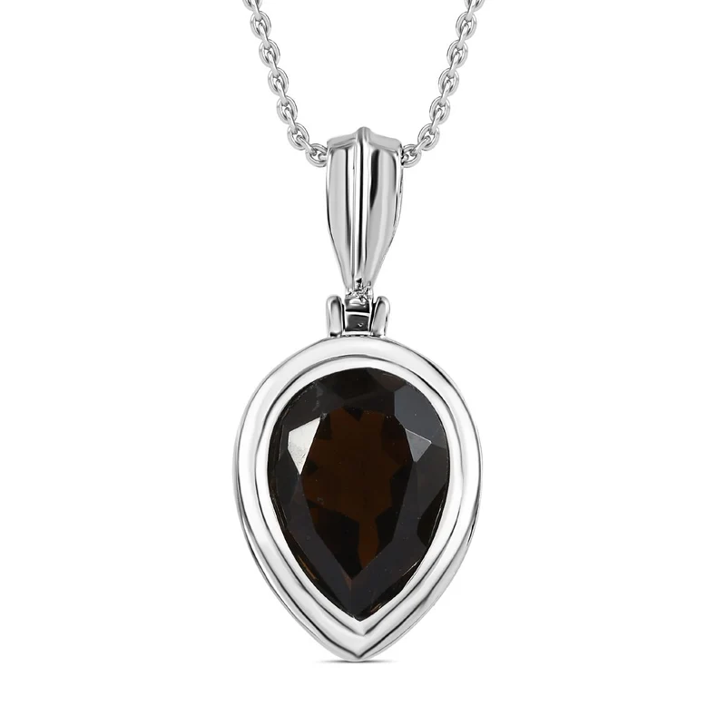 Rauchquarz Schmuckset Edelstahl ca. 4,68 ct.