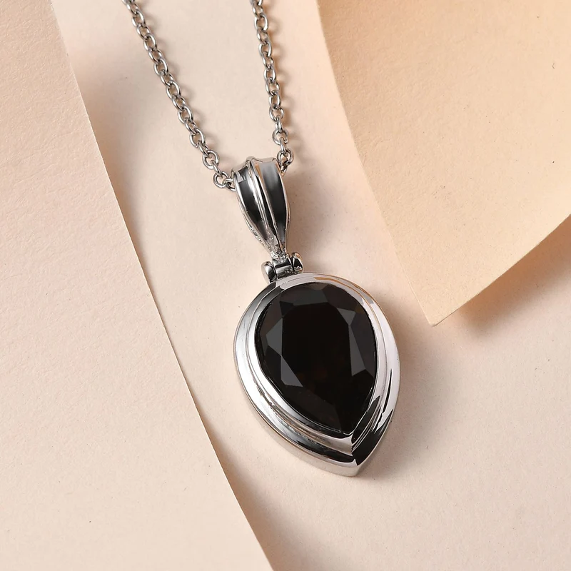 Rauchquarz Schmuckset Edelstahl ca. 4,68 ct.