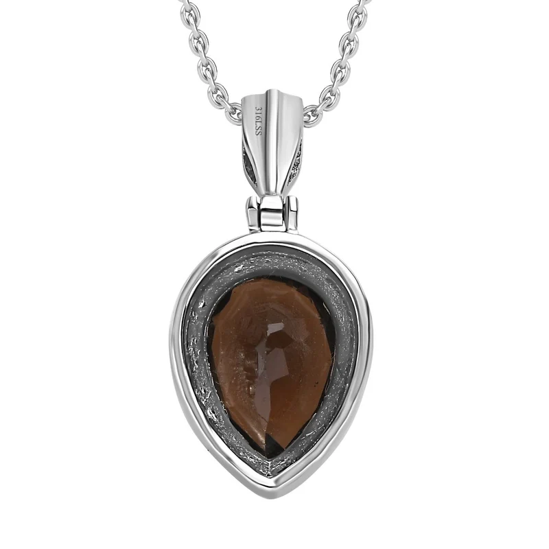 Rauchquarz Schmuckset Edelstahl ca. 4,68 ct.