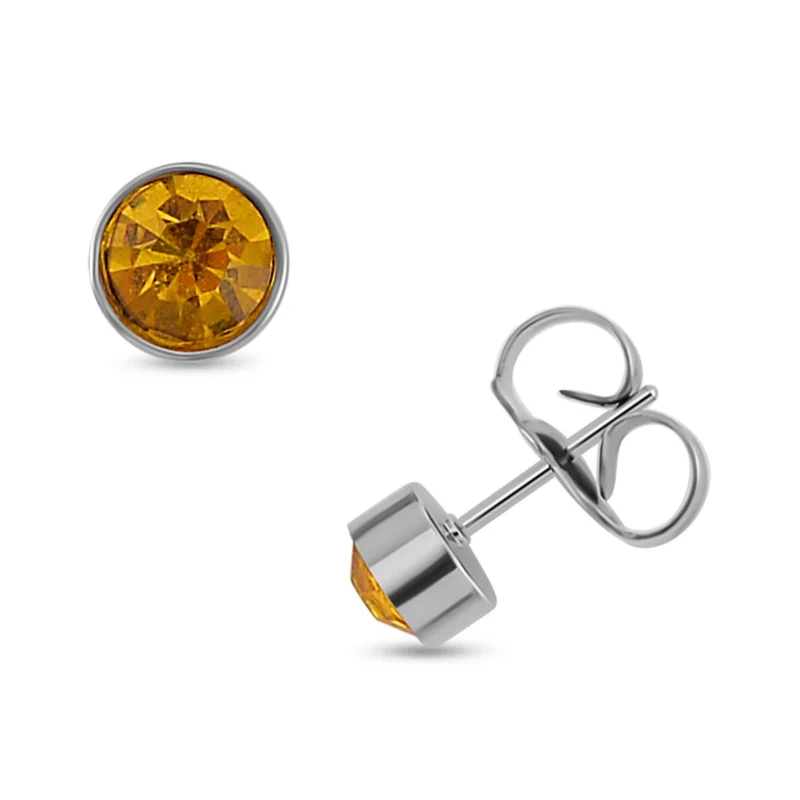 12er Set - Mehrfarbige Kristall-facetten-Ohrstecker Schmuckset, goldfarben