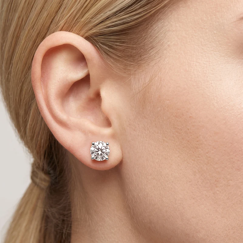 LUXURIANT 3 ct. SGL zertifizierte VS-EF Labor Diamant Ohrringe in 585 Weißgold