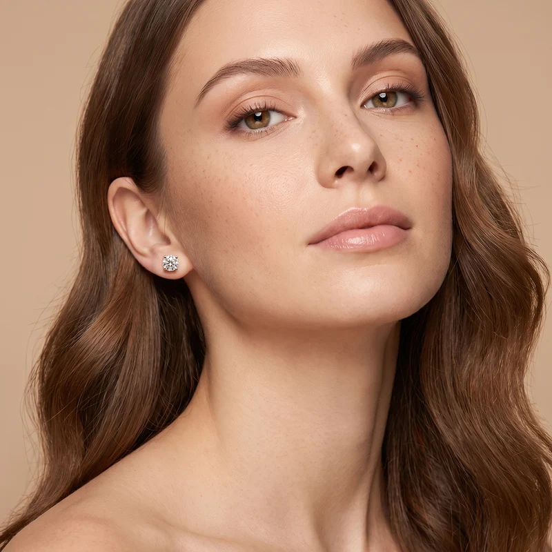 LUXURIANT 3 ct. SGL zertifizierte VS-EF Labor Diamant Ohrringe in 585 Weißgold