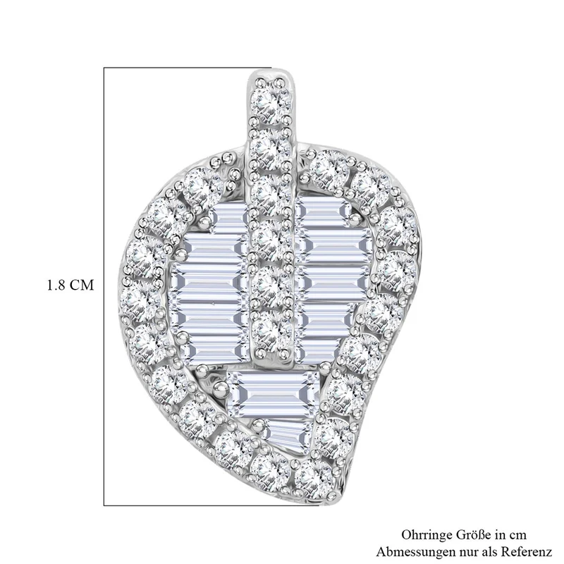 LUSTRO STELLA - Weißer Zirkonia Ohrringe 925 Silber rhodiniert