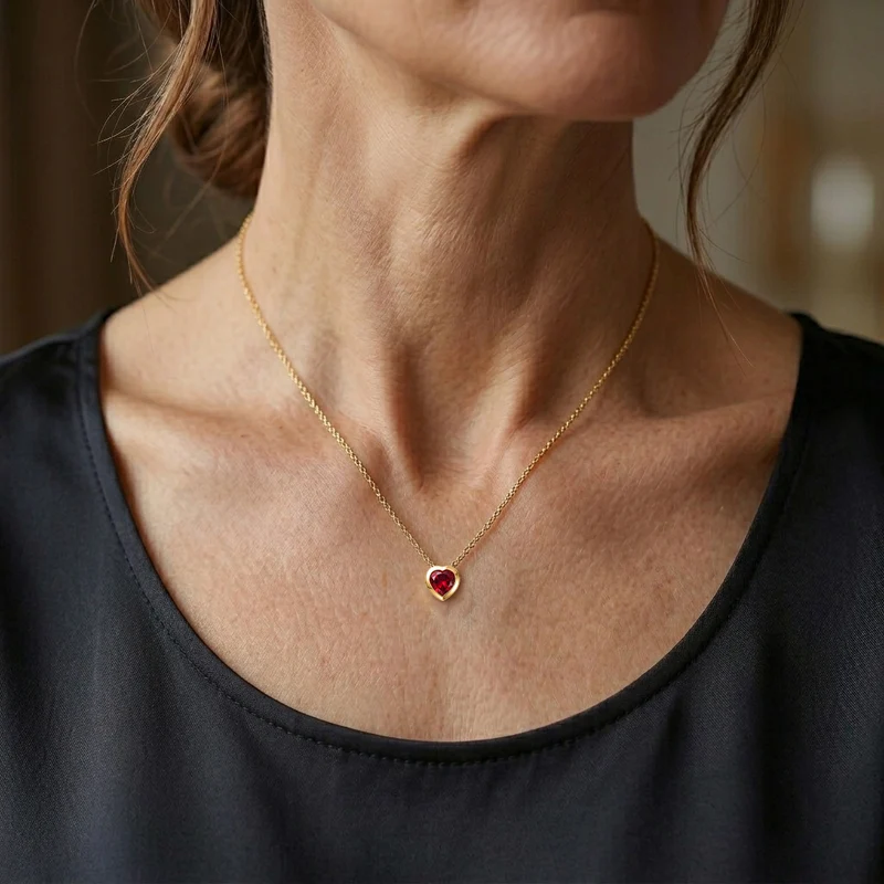 D'Joy Lab Grown Padparadscha-Saphir Anhänger mit Kette, ca. 50 cm 925 Silber 750 Gelbgold vermeil und Edelstahl 750 Gelbgold vermeil ca. 1.19 ct