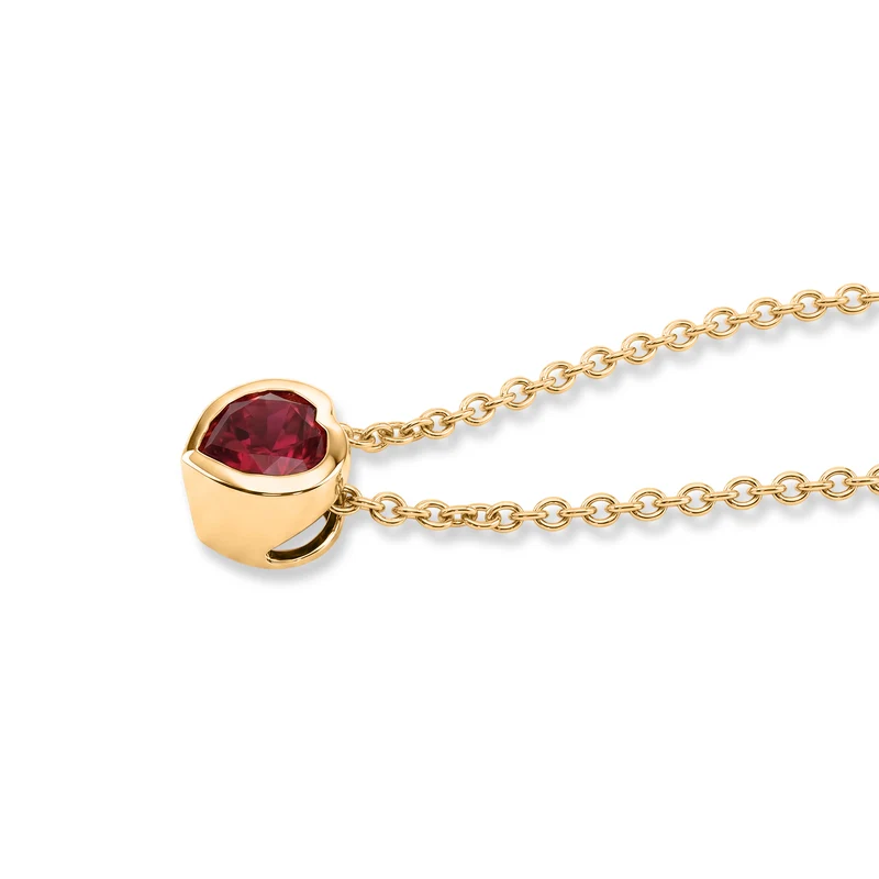 D'Joy Lab Grown Padparadscha-Saphir Anhänger mit Kette, ca. 50 cm 925 Silber 750 Gelbgold vermeil und Edelstahl 750 Gelbgold vermeil ca. 1.19 ct