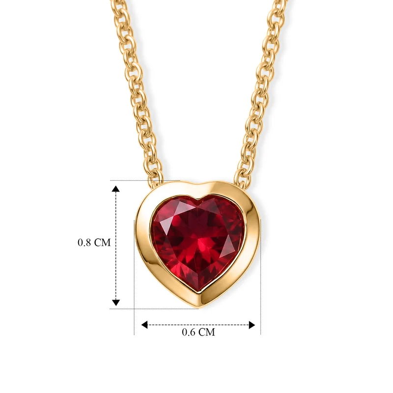 D'Joy Lab Grown Padparadscha-Saphir Anhänger mit Kette, ca. 50 cm 925 Silber 750 Gelbgold vermeil und Edelstahl 750 Gelbgold vermeil ca. 1.19 ct