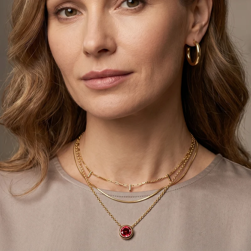 D'Joy Lab Grown Padparadscha-Saphir Anhänger mit Kette, ca. 50 cm 925 Silber 750 Gelbgold vermeil und Edelstahl 750 Gelbgold vermeil ca. 1.29 ct