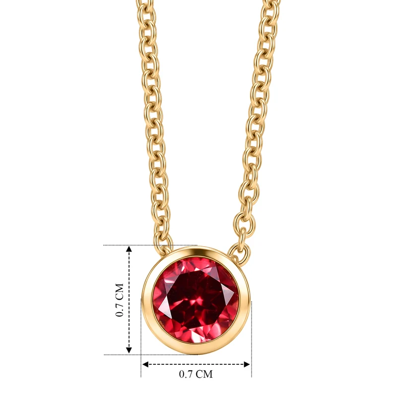 D'Joy Lab Grown Padparadscha-Saphir Anhänger mit Kette, ca. 50 cm 925 Silber 750 Gelbgold vermeil und Edelstahl 750 Gelbgold vermeil ca. 1.29 ct