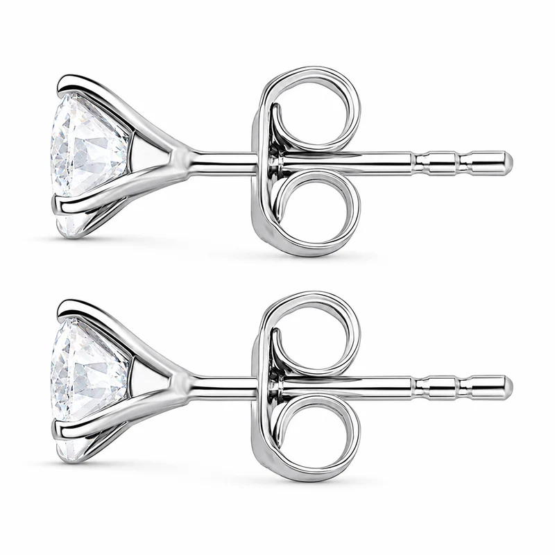 D'Joy 120 Facetten Moissanit Ohrringe 925 Silber platiniert ca. 0.90 ct
