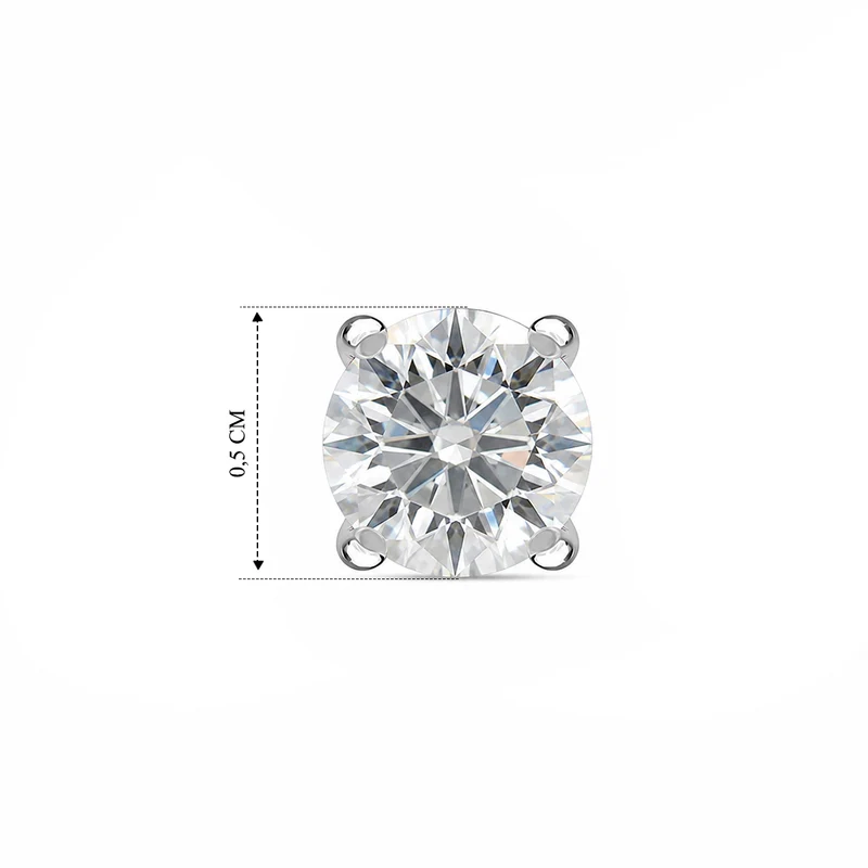 D'Joy 120 Facetten Moissanit Ohrringe 925 Silber platiniert ca. 0.90 ct